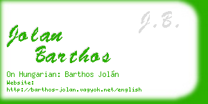 jolan barthos business card